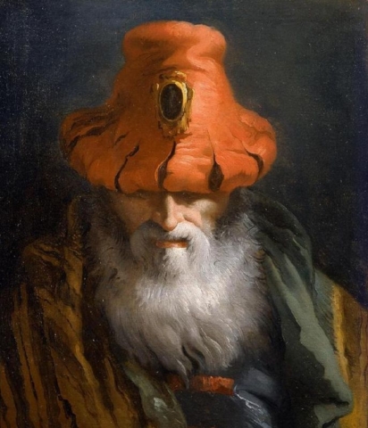 Giovanni Domenico Tiepolo,  Head of a Philosopher with a Red Hat